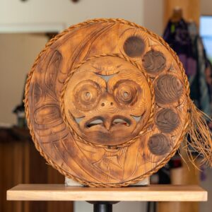 Owl and Raven Moon Carving by Patrick Amos